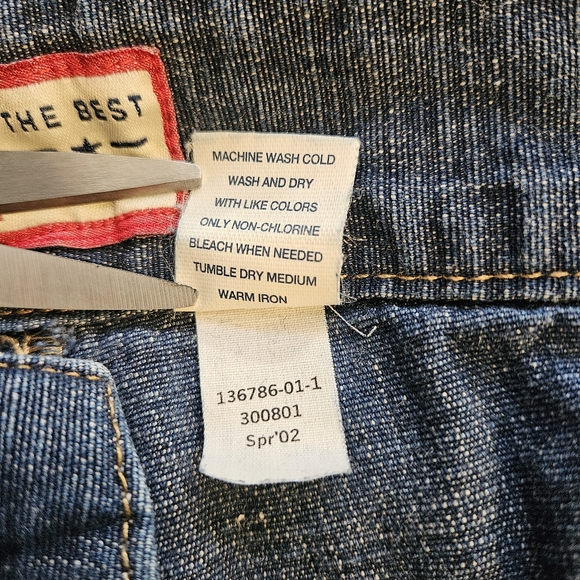 VTG Y2K Old Navy Denim Blue Jeans Women's Sz 20 Vertical Stripe Front Seam Pant - Picture 7 of 8